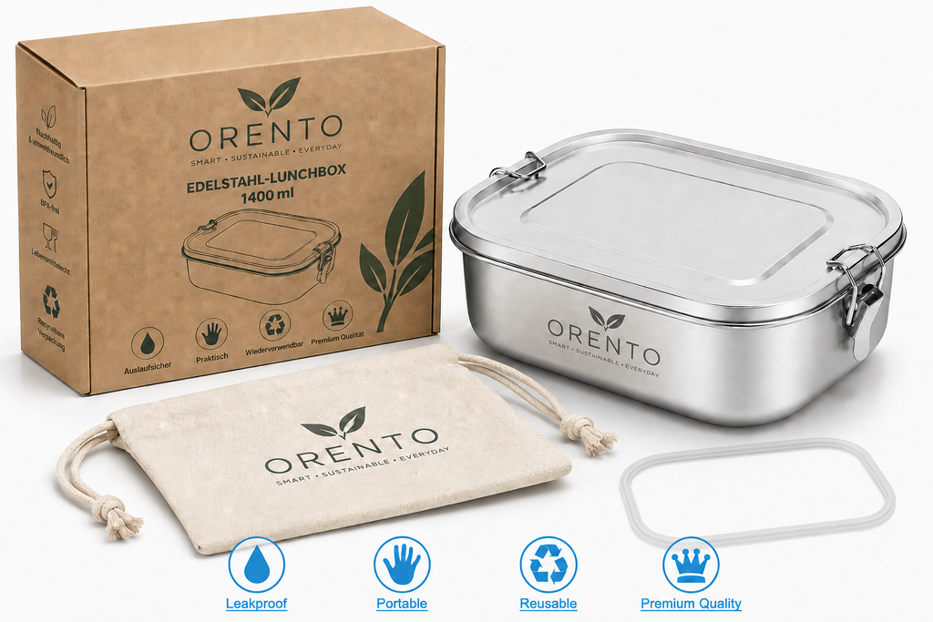 Orento Edelstahl-Lunchbox 1400 ml